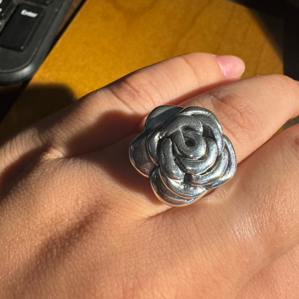 Sterling Silver Rose Ring